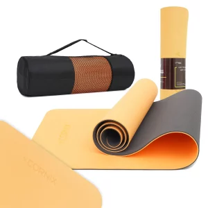 Sports mat 183 x 61 x 0.6 cm for yoga and fitness XR-0001 Orange/Black